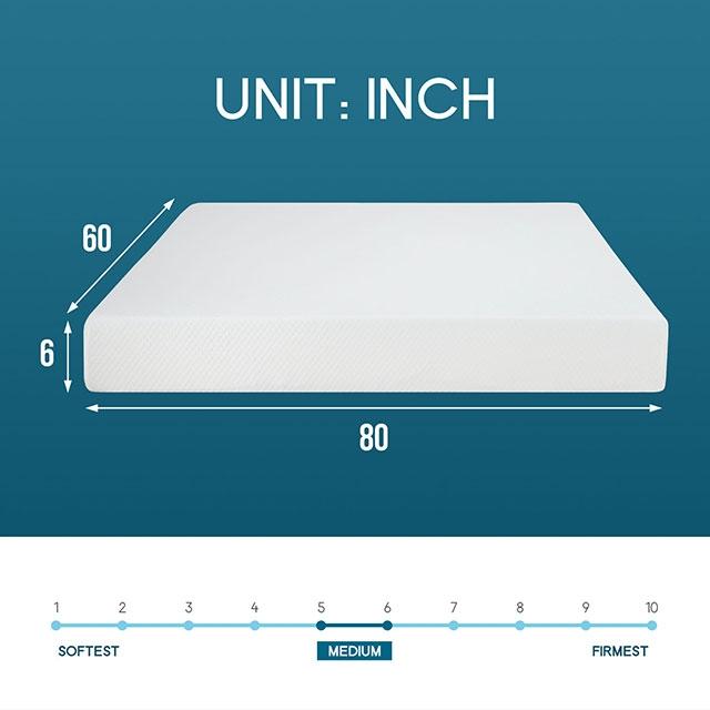 Artemisia 6" Memory Foam Mattress White - Dream Home Furniture & Mattress (Waite Park, MN)