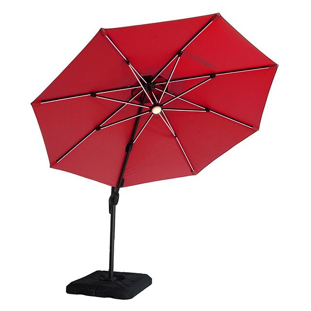 Fera 10 Ft Round Umbrella w/ LED Bulb + 37" Large Base - Dream Home Furniture & Mattress (Waite Park, MN)