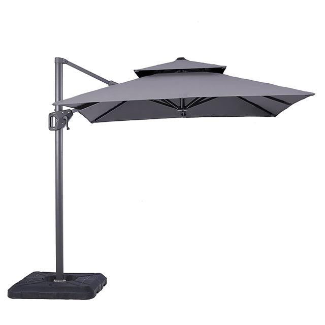 Fida 8 Ft Square Umbrella w/ Double Top + 37" Large Base - Dream Home Furniture & Mattress (Waite Park, MN)