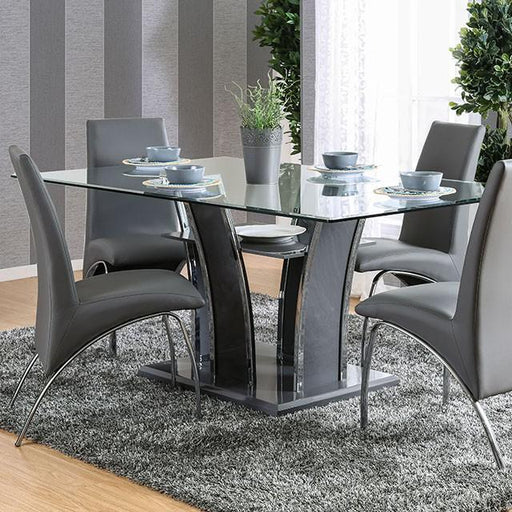 Glenview I Gray/Chrome Dining Table - Dream Home Furniture & Mattress (Waite Park, MN)