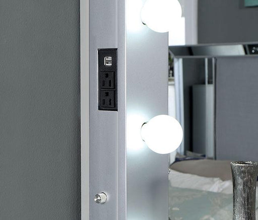 BELLADONNA Mirror w/ USB, Power, Light, Silver - Dream Home Furniture & Mattress (Waite Park, MN)