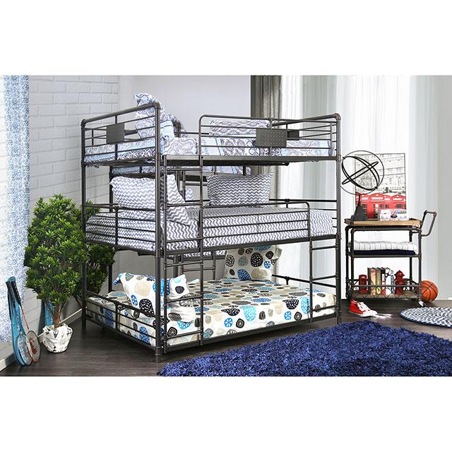 Olga I Antique Black Full/Full Bunk Bed - Dream Home Furniture & Mattress (Waite Park, MN)