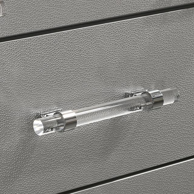 MADDIE Night Stand, Silver - Dream Home Furniture & Mattress (Waite Park, MN)