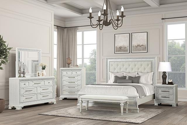 Stella Mia 4 Pc 5 Pc Queen Bedroom Set White - Dream Home Furniture & Mattress (Waite Park, MN)