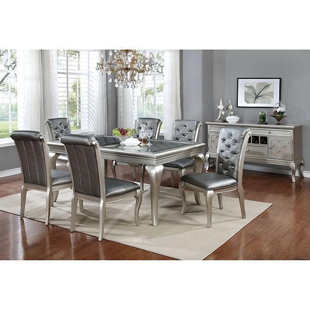 Amina Champagne Dining Table - Dream Home Furniture & Mattress (Waite Park, MN)