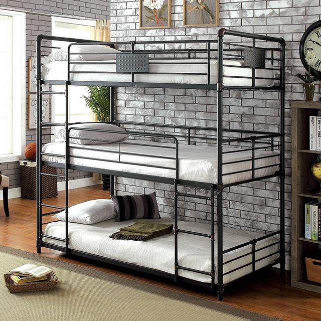 Olga I Antique Black Full/Full Bunk Bed - Dream Home Furniture & Mattress (Waite Park, MN)