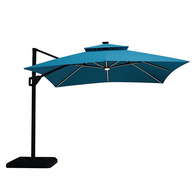 Sano 10 Ft Square Umbrella w/ Double Top w/ LED Light + 37" Large Base - Dream Home Furniture & Mattress (Waite Park, MN)
