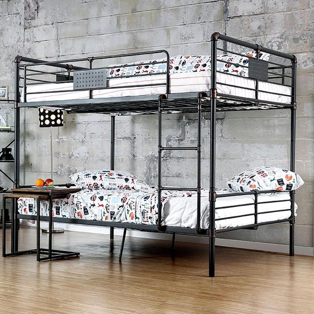 Olga I Antique Black Full/Full Bunk Bed - Dream Home Furniture & Mattress (Waite Park, MN)