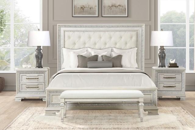 Stella Mia 4 Pc 5 Pc Queen Bedroom Set White - Dream Home Furniture & Mattress (Waite Park, MN)