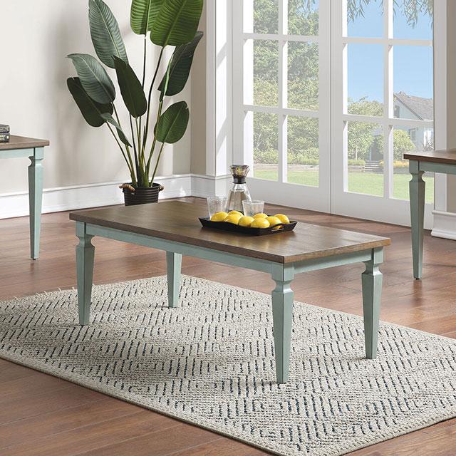 MONMOUTH 3 Pc. Table Set, Antq. Teal - Dream Home Furniture & Mattress (Waite Park, MN)