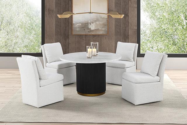 Varde 5 Pc Dining Table Set White - Dream Home Furniture & Mattress (Waite Park, MN)