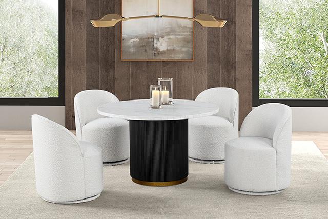 Varde 5 Pc Dining Table Set White - Dream Home Furniture & Mattress (Waite Park, MN)