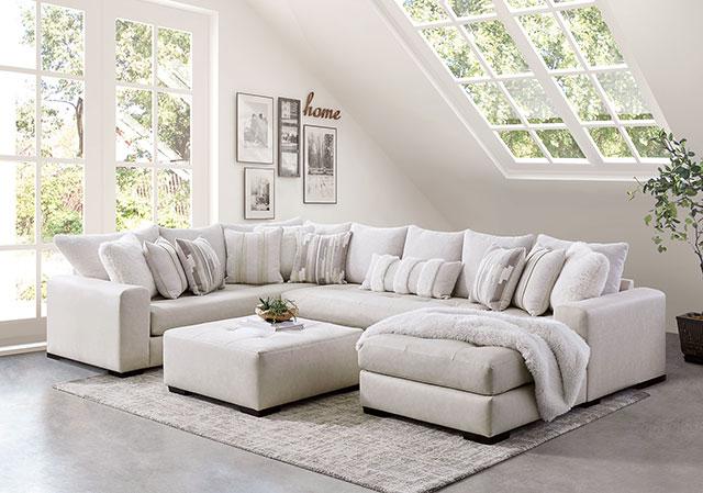 WARRENTON Sectional, Ivory - Dream Home Furniture & Mattress (Waite Park, MN)