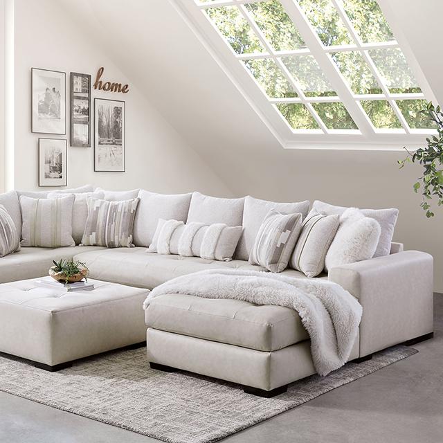 WARRENTON Sectional, Ivory - Dream Home Furniture & Mattress (Waite Park, MN)