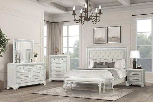 Stella Mia E.King & Queen Bed White & White - Dream Home Furniture & Mattress (Waite Park, MN)