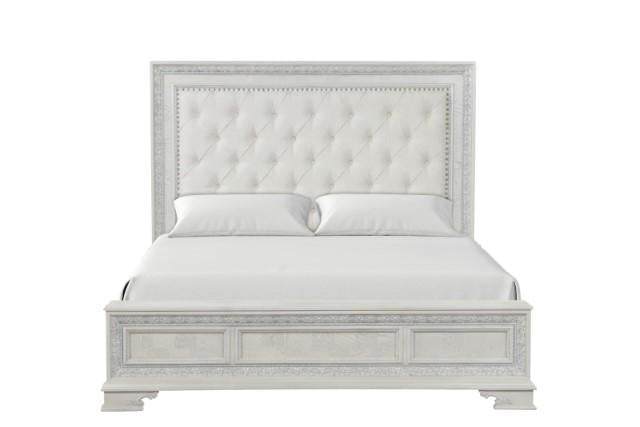 Stella Mia E.King & Queen Bed White & White - Dream Home Furniture & Mattress (Waite Park, MN)