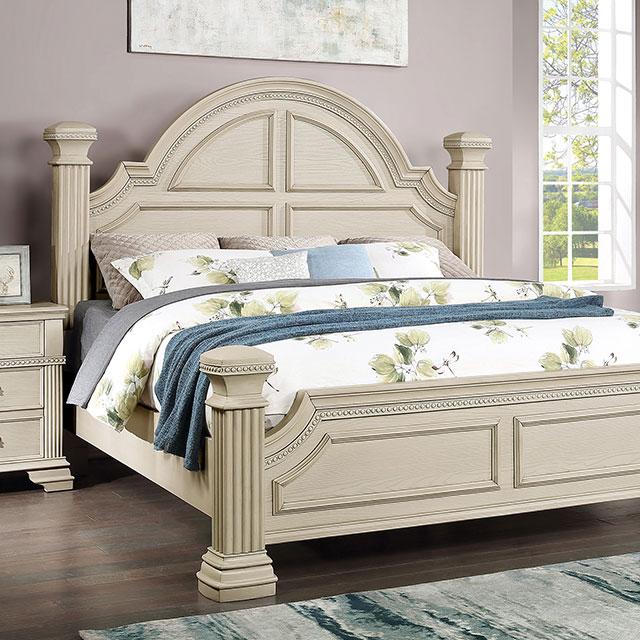 Pamphilos 4 & 5 Piece Queen Bedroom Set Gray & White - Dream Home Furniture & Mattress (Waite Park, MN)