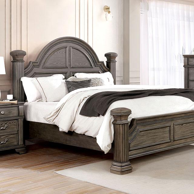 Pamphilos 4 & 5 Piece Queen Bedroom Set Gray & White - Dream Home Furniture & Mattress (Waite Park, MN)