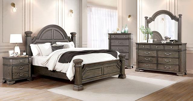 Pamphilos 4 & 5 Piece Queen Bedroom Set Gray & White - Dream Home Furniture & Mattress (Waite Park, MN)