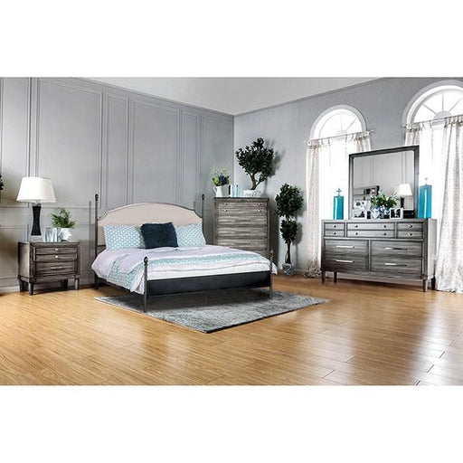 SINEAD Gun Metal/Beige Twin Bed - Dream Home Furniture & Mattress (Waite Park, MN)