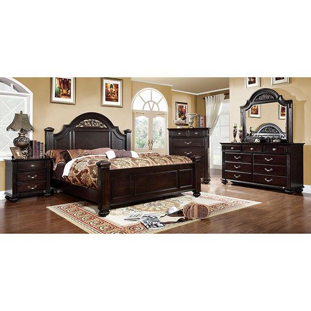 Syracuse Dark Walnut Cal.King Bed - Dream Home Furniture & Mattress (Waite Park, MN)