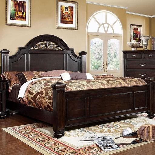 Syracuse Dark Walnut E.King Bed - Dream Home Furniture & Mattress (Waite Park, MN)