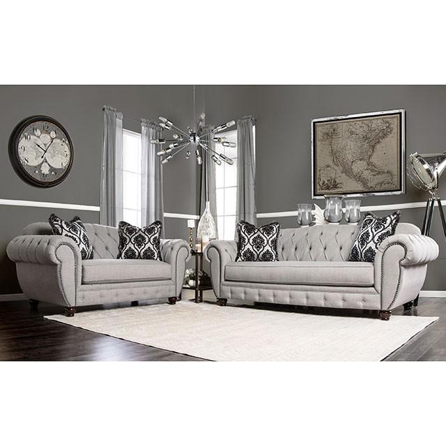 VIVIANA Gray/Black Love Seat, Gray - Dream Home Furniture & Mattress (Waite Park, MN)