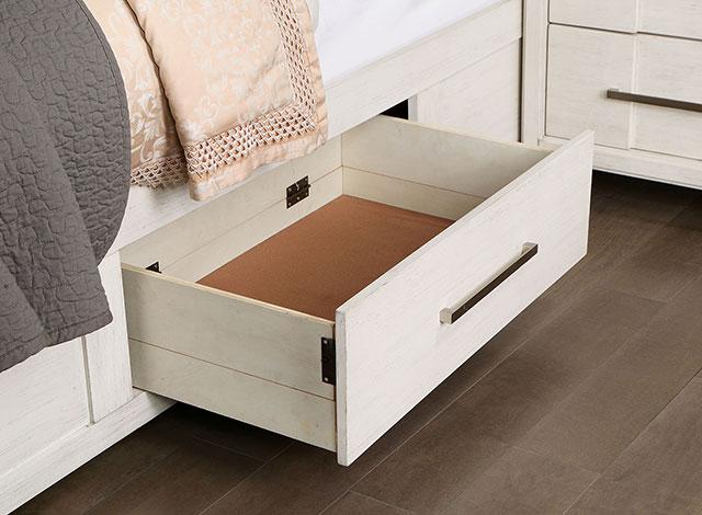 KARLA Cal.King Bed, White - Dream Home Furniture & Mattress (Waite Park, MN)