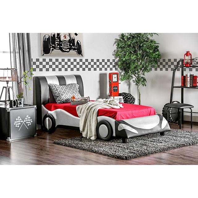 SUPER RACER Silver/Black Full & Twin Bed - Dream Home Furniture & Mattress (Waite Park, MN)