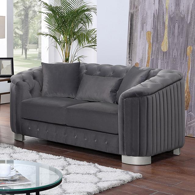 CASTELLON Loveseat, Dark Gray - Dream Home Furniture & Mattress (Waite Park, MN)
