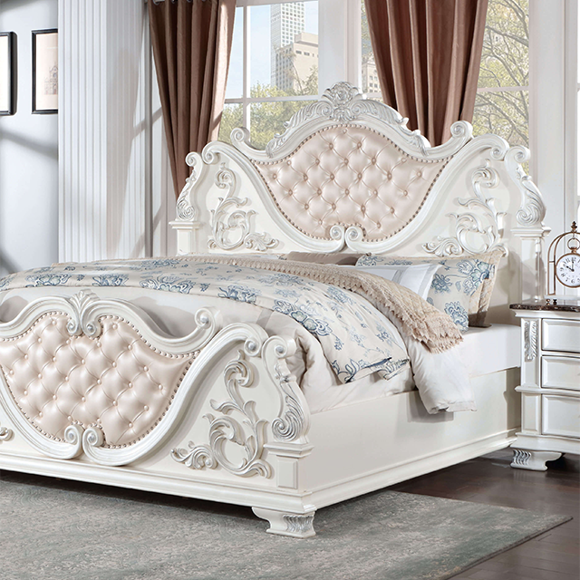 ESPARANZA Cal.King Bed, Pearl White - Dream Home Furniture & Mattress (Waite Park, MN)