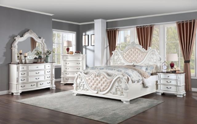 ESPARANZA Cal.King Bed, Pearl White - Dream Home Furniture & Mattress (Waite Park, MN)