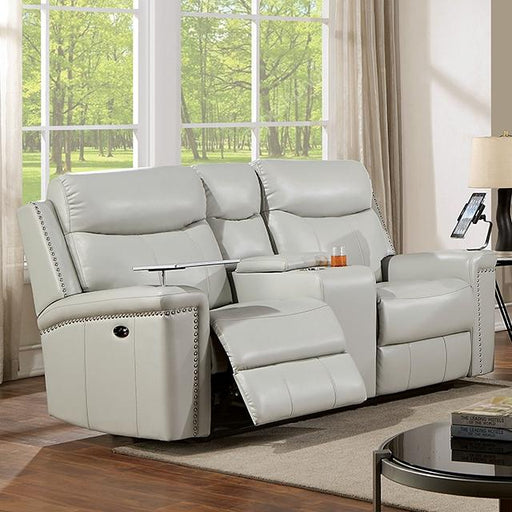 FLORINE Power Loveseat, Light Gray - Dream Home Furniture & Mattress (Waite Park, MN)