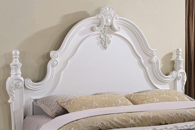 Francione E.King & Queen Bed White & Chrome