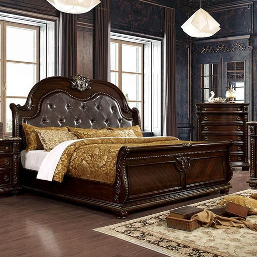Fromberg Brown Cherry E.King Bed - Dream Home Furniture & Mattress (Waite Park, MN)