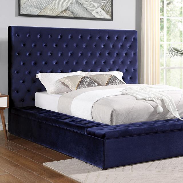 GOLATI Cal.King Bed, Blue - Dream Home Furniture & Mattress (Waite Park, MN)