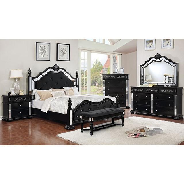 Azha Black Cal.King Bed - Dream Home Furniture & Mattress (Waite Park, MN)