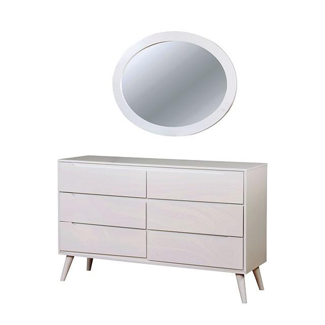 LENNART II White Oval Mirror - Dream Home Furniture & Mattress (Waite Park, MN)