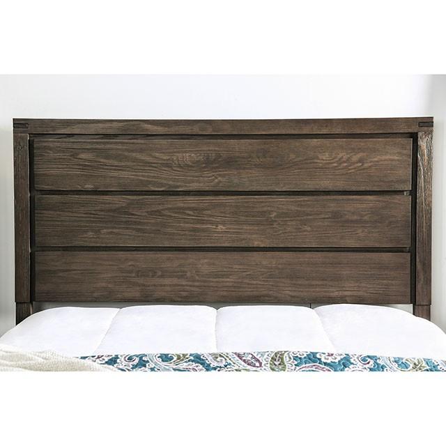 Rexburg Wire-Brushed Rustic Brown E.King & Full Bed