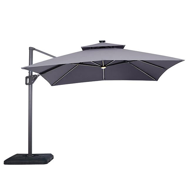 Sano 10 Ft Square Umbrella w/ Double Top w/ LED Light + 37" Large Base - Dream Home Furniture & Mattress (Waite Park, MN)