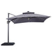 Sano 10 Ft Square Umbrella w/ Double Top w/ LED Light + 37" Large Base - Dream Home Furniture & Mattress (Waite Park, MN)