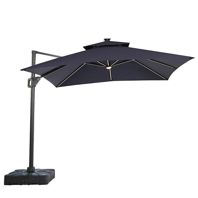 Sano 10 Ft Square Umbrella w/ Double Top w/ LED Light + 37" Large Base - Dream Home Furniture & Mattress (Waite Park, MN)