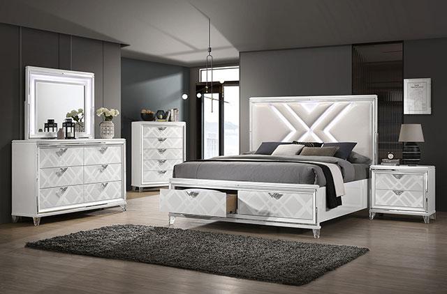 Emmeline Bed Silver & White