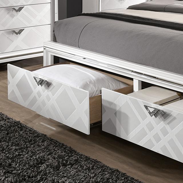 Emmeline 4 & 5 Piece Queen Bedroom Set Gray & White - Dream Home Furniture & Mattress (Waite Park, MN)