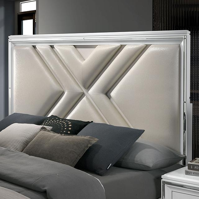 Emmeline 4 & 5 Piece Queen Bedroom Set Gray & White - Dream Home Furniture & Mattress (Waite Park, MN)