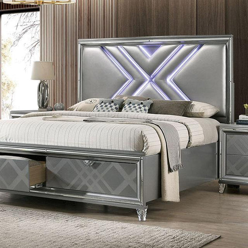 Emmeline 4 & 5 Piece Queen Bedroom Set Gray & White - Dream Home Furniture & Mattress (Waite Park, MN)