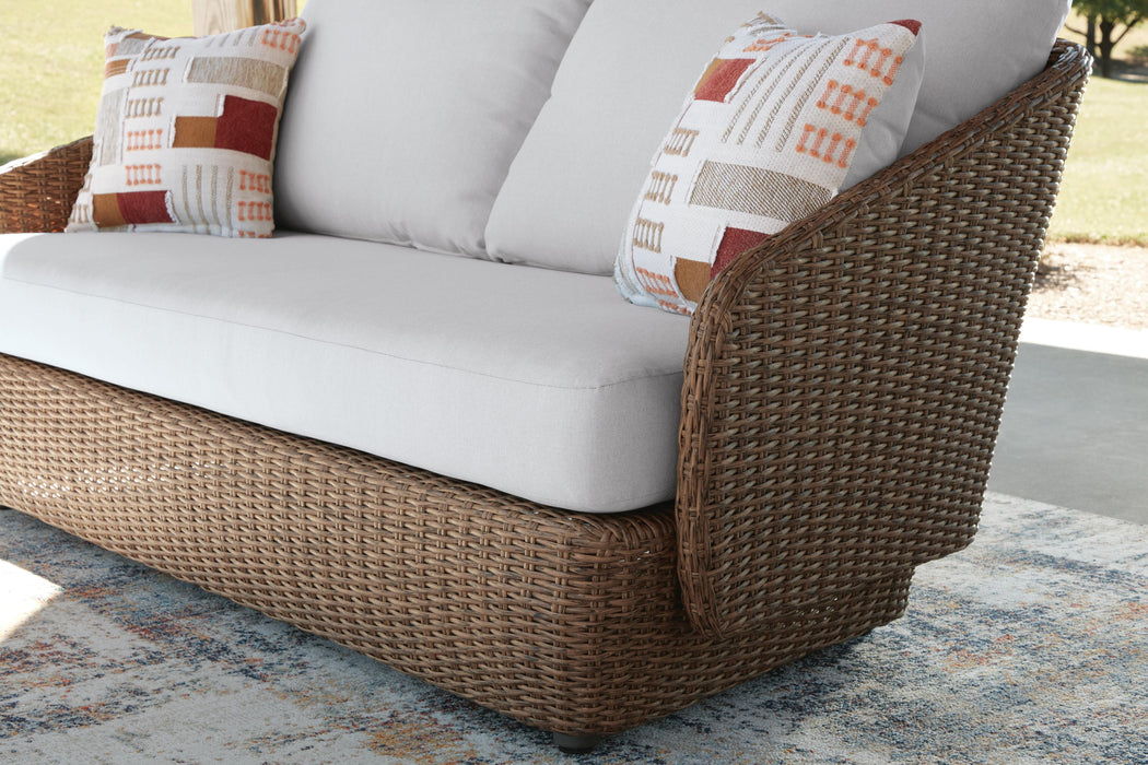Double Point Outdoor Loveseat/2 Swivel Chairs (Set of 3) - Dream Home Furniture & Mattress (Waite Park, MN)