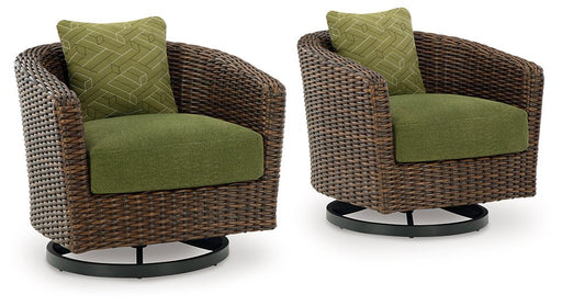 Horizon Hall Outdoor Swivel Lounge Chair with Cushion - Dream Home Furniture & Mattress (Waite Park, MN)