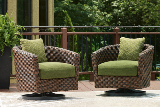 Horizon Hall Outdoor Swivel Lounge Chair with Cushion - Dream Home Furniture & Mattress (Waite Park, MN)