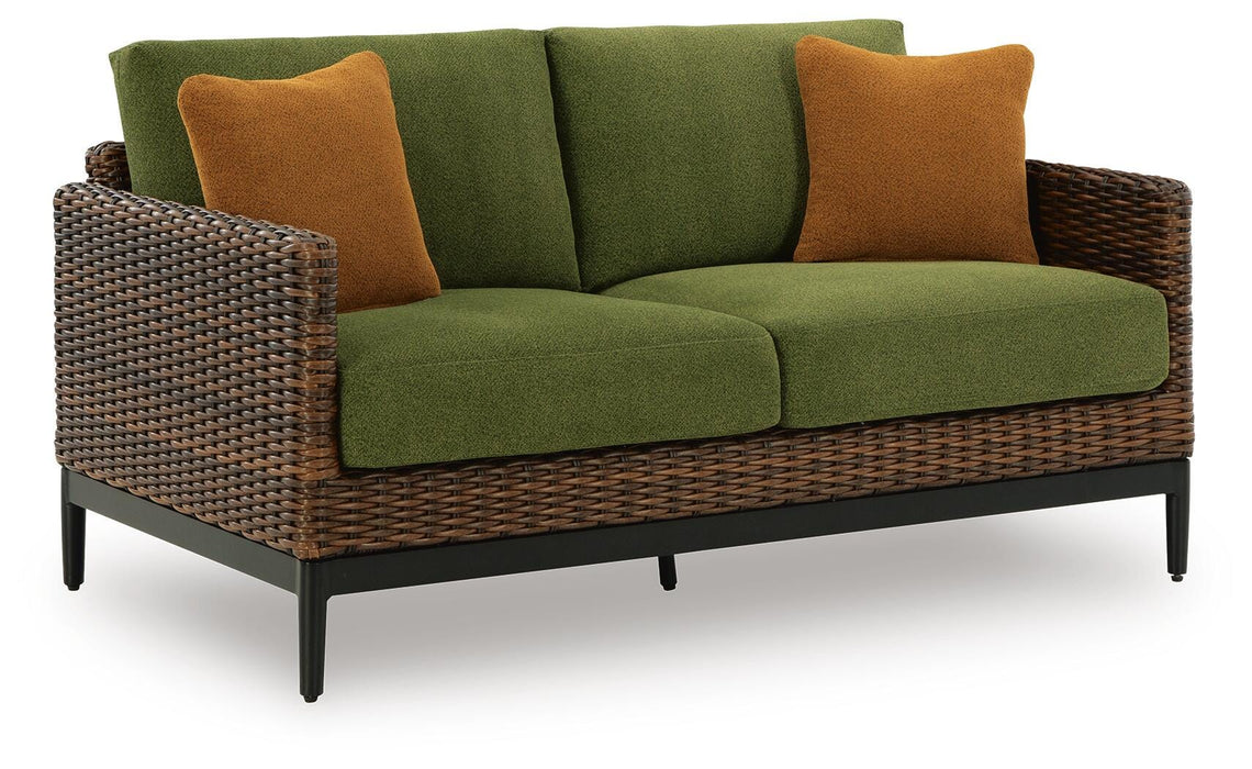 Horizon Hall Outdoor Loveseat with Cushion - Dream Home Furniture & Mattress (Waite Park, MN)